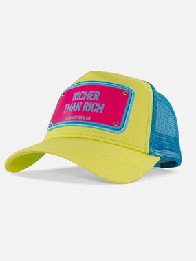 Neon Yellow 'Richer Than Rich' Patch Baseball Cap